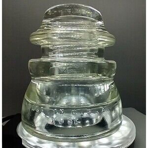 Vintage Hemingray #45 made in USA 1-51 Clear Glass Insulator.   PLEASE READ